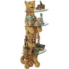 image:imageDesign Toscano Royal Egyptian Cheetah Cat Console Table 55 Inch Wide 34 Inch Tall Cast Stone Resin and Glass Gold and Woodtone FinishPedestal Table