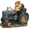 image:imageGarden Gnome Statue  Bunny on Board Garden Gnome Tractor  Lawn Gnome