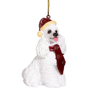 image:imageDesign Toscano Black Labrador Retriever Holiday Dog Christmas Tree OrnamentWhite Poodle