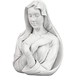 image:imageDesign Toscano Blessed Virgin Mary of Unconditional Love Religious Statue by artist Evelyn Myers Hartley 8 inch Medium WhiteLady of Grace Bust Statue