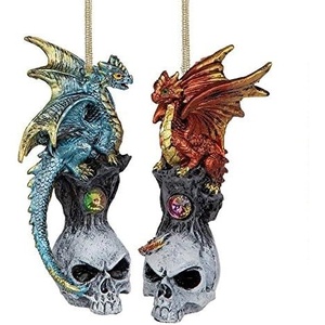 image:imageDesign Toscano Blitzer the T Rex Dinosaur Christmas Tree Ornament 5 InchSkull Hollow