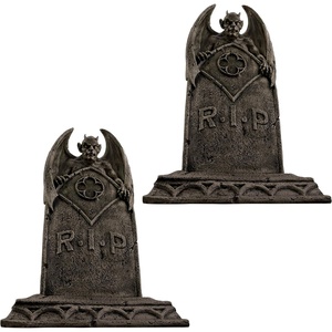 image:imageDesign Toscano DB160282 The Vampire Demon Halloween Tombstone Gothic Decor Garden Graveyard Statue 22 Inch GreystoneSet of 2
