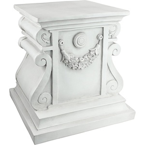 image:imageDesign Toscano English Rosette IndoorOutdoor Sculptural Garden Plinth Base Statue Riser Large 125 Inch Tall Cast Stone Resin Antique Stone FinishLarge