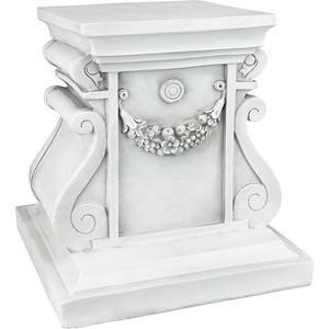 image:imageDesign Toscano English Rosette IndoorOutdoor Sculptural Garden Plinth Base Statue Riser Large 125 Inch Tall Cast Stone Resin Antique Stone FinishMedium