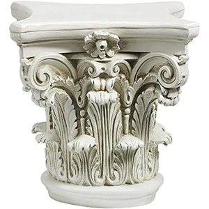 image:imageDesign Toscano English Rosette IndoorOutdoor Sculptural Garden Plinth Base Statue Riser Large 125 Inch Tall Cast Stone Resin Antique Stone FinishSmall