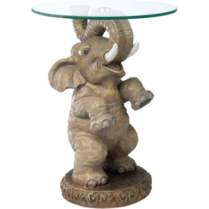 image:imageDesign Toscano Good Fortune Elephant GlassTopped Table 16 Diameter x 21 High