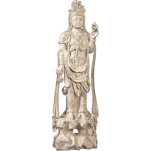 image:imageDesign Toscano GuanYin Patroness of Compassion Asian Decor Outdoor Garden Statue 54 inches Tall Fiberglass Cast Stone Resin Limestone FinishStanding Goddess