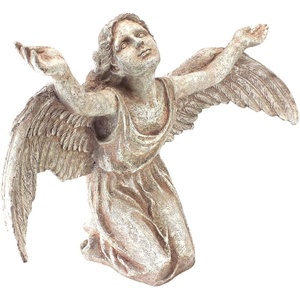 image:imageDesign Toscano In Grace Girl Child Angel Memorial IndoorOutdoor Garden Statue 14 inches wide 24 inches tall Cast Stone Resin Antique Stone FinishHeavens Devotion