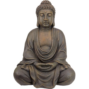 image:imageDesign Toscano Jolly Hotei Laughing Man Asian Decor IndoorOutdoor Garden Statue 26 inches tall Cast Stone Resin Two Tone Stone FinishMeditating Buddha