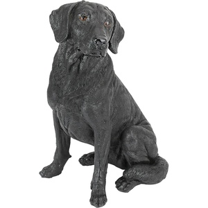 image:imageDesign Toscano Labrador Retriever Dog IndoorOutdoor Garden Statue 9 Inch Wide 15 Inch Tall Cast Stone Resin Black Painted FinishSitting