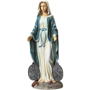 image:imageDesign Toscano Miraculous Medal Madonna Virgin Mary Italian Style Religious IndoorOutdoor Garden Statue 23 Inch Cast Stone Resin Full Color FinishMulticolor
