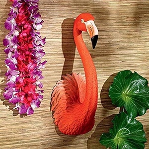 image:imageDesign Toscano Pink Flamingo Tropical Pop Culture Icon Wall Sculpture Full Color Finish 20 Inch