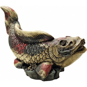 image:imageDesign Toscano Praying Baby Boy Asian Garden Statue 15 inches wide 20 inches tall Cast Stone Resin Antique Stone FinishShowa Asian Koi Spitter Piped