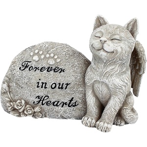 image:imageDesign Toscano QL6080 Cat Angel Pet Memorial Grave Marker Tribute Statue 10 Inches Wide 5 Inches Deep 5 Inches High Antique Stone FinishForever in Our Hearts