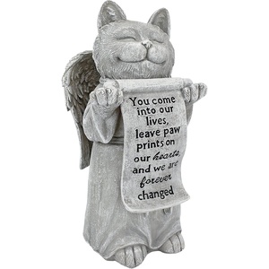 image:imageDesign Toscano QL6080 Cat Angel Pet Memorial Grave Marker Tribute Statue 10 Inches Wide 5 Inches Deep 5 Inches High Antique Stone FinishPaw Prints on Our Hearts