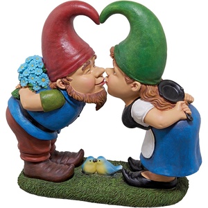 image:imageDesign Toscano QM2796400 Garden Gnome Statue  Kiss and Tell Lover Gnomes  Lawn Gnomefull colorKiss and Tell Lover