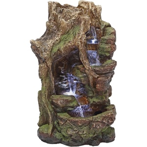 image:imageDesign Toscano QN164017 Water Fountain with LED Light  Willow Bend Garden Decor Fountain  Outdoor Water Feature Multicolored 10W x 10D x 18HMulticolored