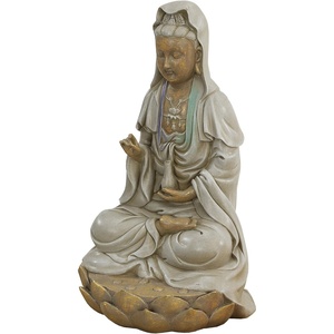 image:imageDesign Toscano Seated GuanYin Patroness Compassion Lotus Asian Decor IndoorOutdoor Garden Statue 12 inch Cast Stone Resin Stone amp Metallic Finish