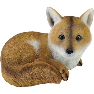 image:imageDesign Toscano Simon The Woodland Fox IndoorOutdoor Garden Statue for Patio Pool or Lawn 18 Inch Tall Cast Stone Resin Red Orange PaintDiablo