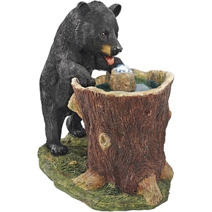 image:imageWater Fountain with LED Light  Nearly 3 Foot Tall Tree Squirrel Garden Decor Fountain  Outdoor Water FeatureGuzzling Gulp Black Bear