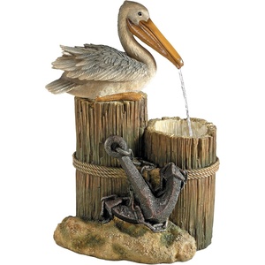 image:imageWater Fountain with LED Light  Nearly 3 Foot Tall Tree Squirrel Garden Decor Fountain  Outdoor Water FeaturePelicans Seashore Roost