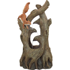 image:imageWater Fountain with LED Light  Nearly 3 Foot Tall Tree Squirrel Garden Decor Fountain  Outdoor Water FeatureTree Squirrel