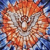 image:imageDesign Toscano GM1018 Tiffanys Holy Dove of Peace Art Glass Square Suncatcher Window Panel 10 inches wide 10 inches tall Stained Glass Blue Enamel