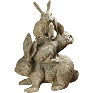image:imageDesign Toscano Bunched Bunnies Cast Iron Statue BronzeSingle