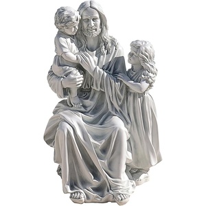 image:imageDesign Toscano He Loves the Little Children IndoorOutdoor Holy Religious Garden Statue 28 Inches High Cast Stone Resin Antique Stone Finish