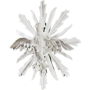 image:imageDesign Toscano Holy Dove of Peace Indoor Religious Bird Wall Plaque Sculpture Medium 14 inches tall Cast Marble Resin White FinishWhite Finish
