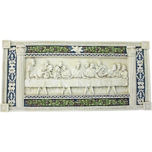 image:imageDesign Toscano The Last Supper Religious Wall Plaque Sculpture 23 Inch Wide 12 Inch Tall Cast Stone Resin Antique Stone FinishBy Della Robbia