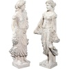 image:imageDesign Toscano Flora and Proserpina Patronesses of Growth Outdoor Garden Statues Set of Two 44 inch Fiberglass Cast Stone Resin Limestone Finish