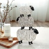 image:imageDesign Toscano QL1502 Stacked Sheep Animal Folk Art Statue Figurine 9 Inches Wide 14 Inches Tall Handcast Polyresin Black amp White Finish