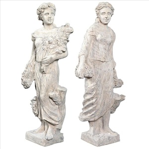 image:imageDesign Toscano Flora and Proserpina Patronesses of Growth Outdoor Garden Statues Set of Two 44 inch Fiberglass Cast Stone Resin Limestone Finish