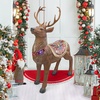 image:imageDesign Toscano Christmas Decorations  Santa Claus North Pole Illuminated LED Reindeer Statue  Holiday Decor