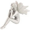 image:imageDesign Toscano Gazing Secret Garden Fairy Woman Statue Figurine 7 inches wide 10 inches tall Cast Stone Resin Antique Stone FinishPondering Secret Garden Fairy