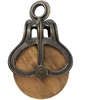 image:imageDesign Toscano Vintage Cast Iron and Wood Wheel Farm Pulley MediumLarge