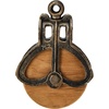 image:imageDesign Toscano Vintage Cast Iron and Wood Wheel Farm Pulley MediumMedium