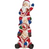 image:imageChristmas Decorations  The Christmas Crew Stacked Santa Figures 5 Foot Tall Illuminated LED Holiday Decor Statue