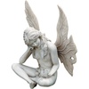 image:imageDesign Toscano Gazing Secret Garden Fairy Woman Statue Figurine 7 inches wide 10 inches tall Cast Stone Resin Antique Stone FinishGazing Secret Garden Fairy