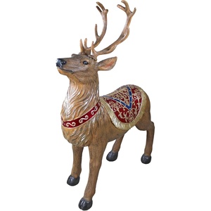 image:imageDesign Toscano Christmas Decorations  Santa Claus North Pole Illuminated LED Reindeer Statue  Holiday Decor