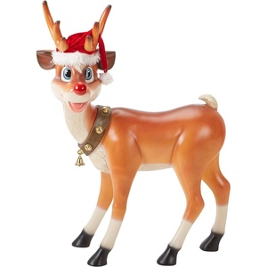 image:imageDesign Toscano Santas Christmas RedNosed Reindeer StatueStanding