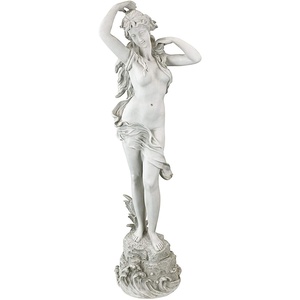image:imageDesign Toscano Spring Awakening Classic Woman Garden Statue 14 inches wide 40 inches tall Cast Stone Resin Antique Stone Finish