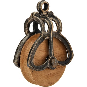 image:imageDesign Toscano Vintage Cast Iron and Wood Wheel Farm Pulley MediumMedium