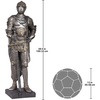 image:imageDesign Toscano Kings Guard Medieval Decor Half Scale Knight Armor Gothic Statue 39 Inch Tall Cast Stone Resin Metallic Finish with Faux Stone Base