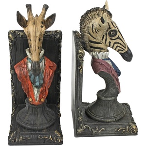 image:imageDesign Toscano Arthurian Knight BookendsGrey Stone8 Inch Set of TwoGiraffe and Zebra