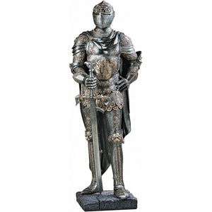 image:imageDesign Toscano Kings Guard Medieval Decor Half Scale Knight Armor Gothic Statue 39 Inch Tall Cast Stone Resin Metallic Finish with Faux Stone Base