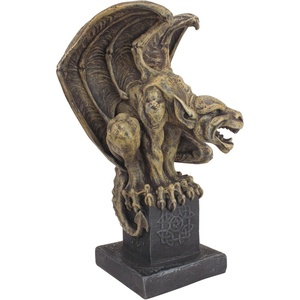 image:imageDesign Toscano Abbadon Gothic Gargoyle IndoorOutdoor Garden Statue on Celtic Base 12 Inches Tall Cast Stone Resin Two Tone Stone Finish