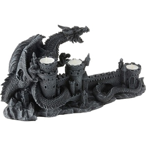 image:imageDesign Toscano CL3682 Dragons Wrath Gothic Candle Holder Statue 18 Inch Polyresin Grey Stone