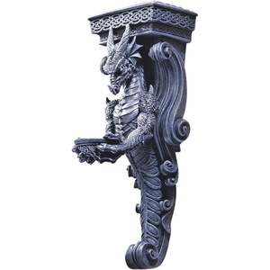 image:imageDesign Toscano Dragons of Darkmoor Castle Wall Shelf Caryatid Sconce 14Single
